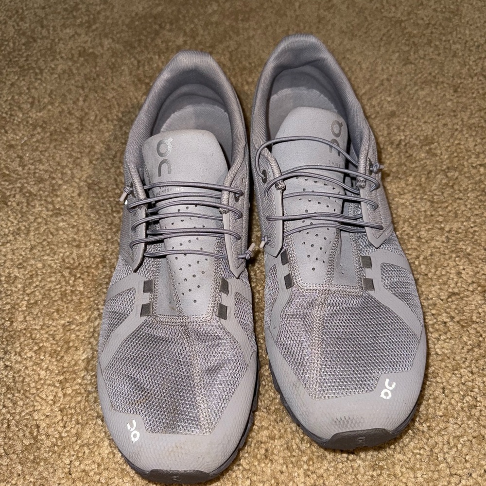 On Running Silver Athletic Shoes